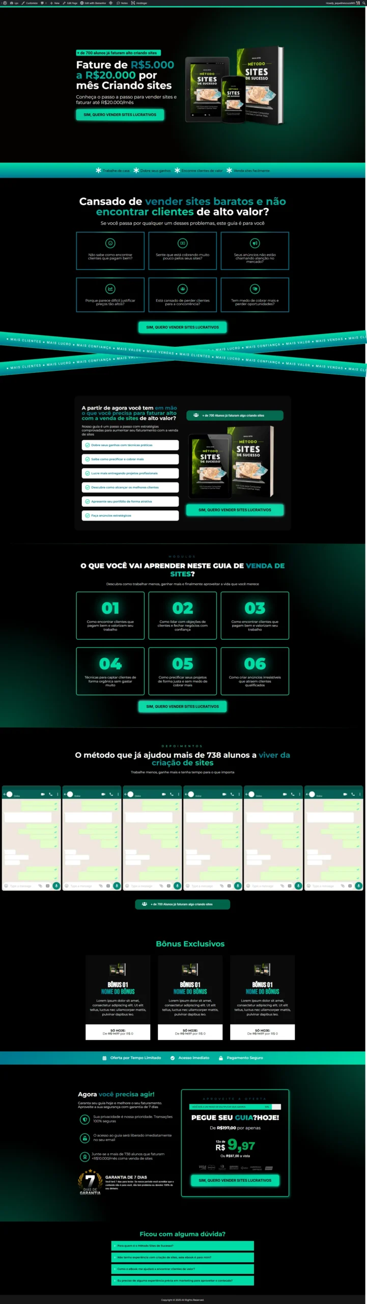 Sites  Landing Pages - Projeto 3